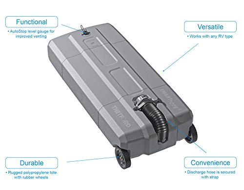 SmartTote2 RV Portable Waste Tote Tank - 2 Wheels - 35 Gallon -Thetford 40503