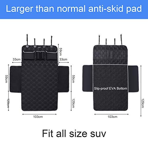 BRONZEMAN Pet Cargo Cover Liner for SUV and Car,Non Slip,Waterproof Dog Seat Cover Mat for Back Seat Trucks/SUV with Bumper Flap Protector,Large Size Universal Fit