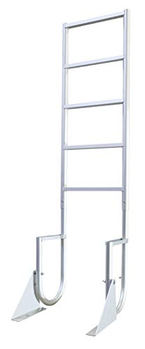Extreme Max 3005.3476 Heavy-Duty Aluminum Flip-Up Dock Ladder with Comfort Use Round Tube Frame and 21" Wide Steps - 5-Step, 300 lbs. Weight Capacity