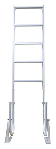 Extreme Max 3005.3476 Heavy-Duty Aluminum Flip-Up Dock Ladder with Comfort Use Round Tube Frame and 21" Wide Steps - 5-Step, 300 lbs. Weight Capacity