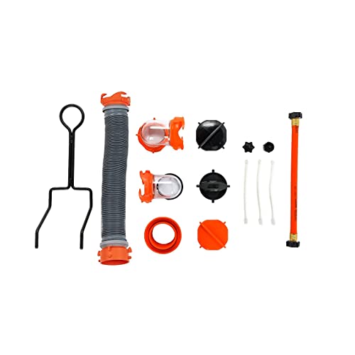 Camco Rhino 15-Gallon Portable RV Tote Tank | Features Heavy-Duty No-Flat Wheels, Removable Steel Tow Adapter, and Low Drain Hole (39000) Gray