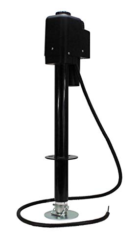 Quick Products JQ-3500B Power A-Frame Electric Tongue Jack with LED Work Light and Permanent Ground Wiring for Camper Trailer, RV - 3,650 lbs. Capacity (Higher then Standard 3,500 lbs. Jack!), Black