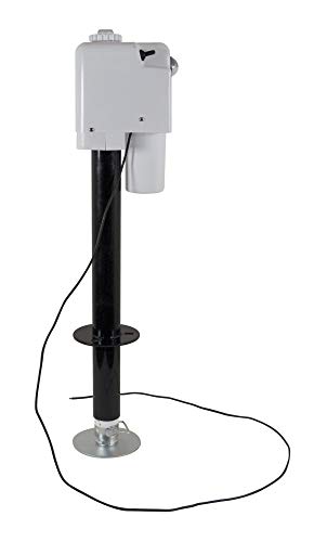 Quick Products JQ-3500W Power A-Frame Electric Tongue Jack with LED Work Light and Permanent Ground Wiring for Camper Trailer, RV - 3,650 lbs. Capacity (Higher then Standard 3,500 lbs. Jack!), White