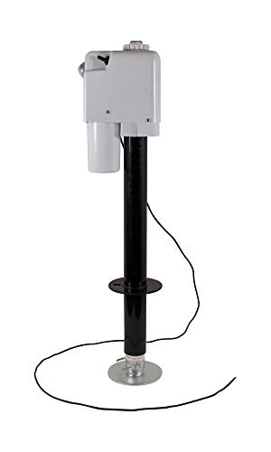 Quick Products JQ-3500W Power A-Frame Electric Tongue Jack with LED Work Light and Permanent Ground Wiring for Camper Trailer, RV - 3,650 lbs. Capacity (Higher then Standard 3,500 lbs. Jack!), White