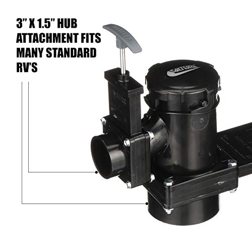 Valterra San Tee Double Rotating Valve, Mess-Free Waste Valve for RV's, Campers, Trailers, 3" x 1.5" Hub