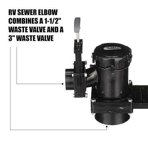 Valterra San Tee Double Rotating Valve, Mess-Free Waste Valve for RV's, Campers, Trailers, 3" x 1.5" Hub