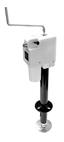 Quick Products JQ-3500W Power A-Frame Electric Tongue Jack with LED Work Light and Permanent Ground Wiring for Camper Trailer, RV - 3,650 lbs. Capacity (Higher then Standard 3,500 lbs. Jack!), White