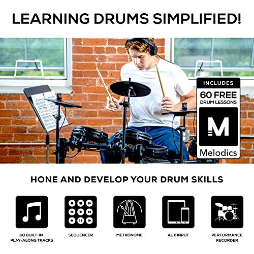 Alesis Drums Nitro Mesh Kit - Electric Drum Set with USB MIDI Connectivity, Drum Pads, Kick Pedal and Rubber Kick Drum, 40 Kits and 385 Sounds