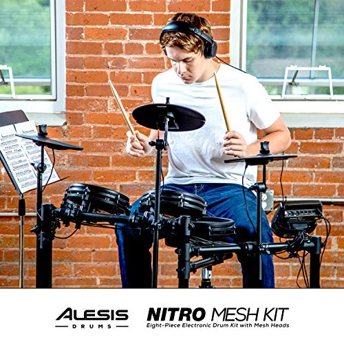 Alesis Drums Nitro Mesh Kit - Electric Drum Set with USB MIDI Connectivity, Drum Pads, Kick Pedal and Rubber Kick Drum, 40 Kits and 385 Sounds