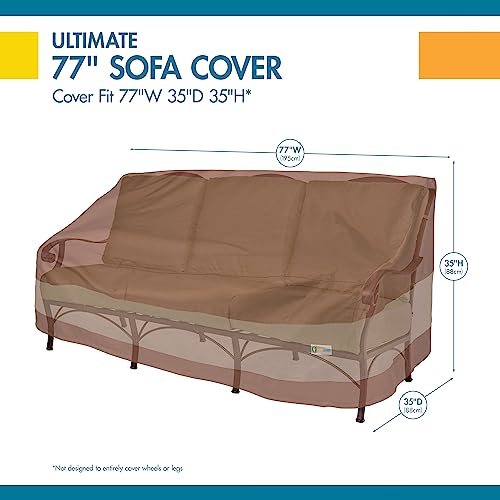 Duck Covers Ultimate Waterproof Patio Loveseat Cover, 79 Inch, Mocha Cappuccino