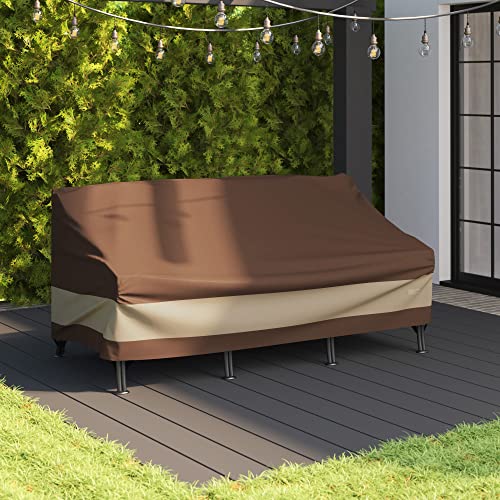 Duck Covers Ultimate Waterproof Patio Loveseat Cover, 79 Inch, Mocha Cappuccino