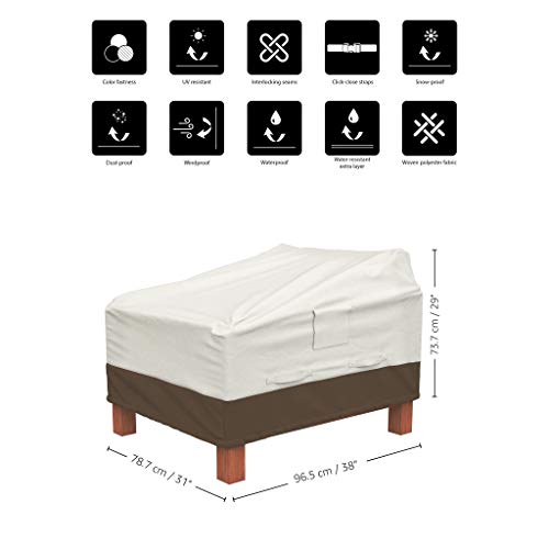 Amazon Basics Lounge Deep-Seat Outdoor Patio Furniture Cover, Set of 2, Beige / Tan