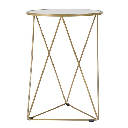 HomePop Geometric Shape Metal Accent Table, Gold, 18.24 in x 24 in x 18 in