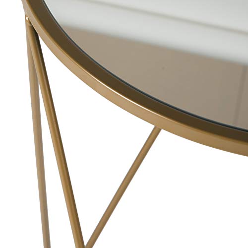 HomePop Geometric Shape Metal Accent Table, Gold, 18.24 in x 24 in x 18 in