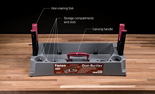 Tipton Gun Butler with Non-Marring Cleaning Forks and Storage Compartments for Secure Firearm Cleaning and Maintenance Green