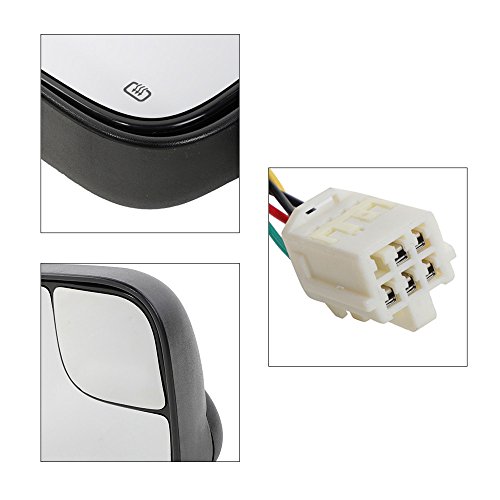 Pair Towing Mirrors Replacement for 1998-2001 Dodge Ram 1500 1998-2002 Dodge Ram 2500 3500 Truck Power Heated Flip Up Extendable Side Tow Mirrors with Support Brackets