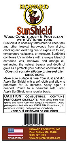 HOWARD SWAX16 Outdoor Furniture Wax, 16 oz, Yellow, 16 Fl Oz