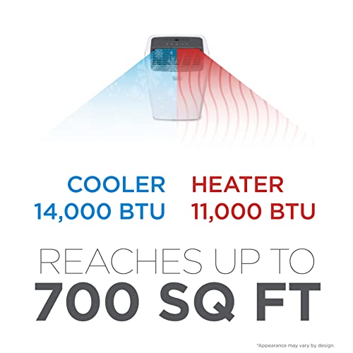 BLACK+DECKER Air Conditioner, 14,000 BTU Air Conditioner Portable for Room and Heater up to 700 Sq. Ft. with Remote Control, White