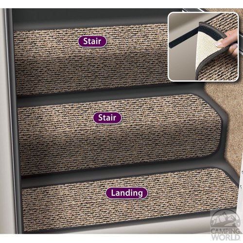 Prest-O-Fit - 435857 5-3093 Decorian Step Huggers For RV Landings Peppercorn Black 10 In. x 23.5 In.