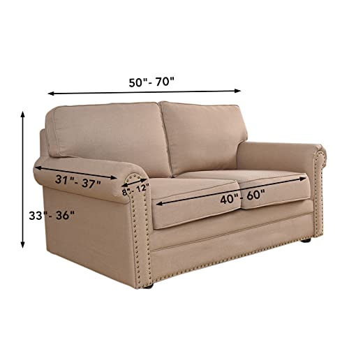 Easy-Going Stretch Loveseat Slipcover 1-Piece Sofa Cover Furniture Protector Couch Soft with Elastic Bottom for Kids Polyester Spandex Jacquard Fabric Small Checks (Loveseat, Dark Gray)