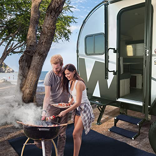 Prest-O-Fit 2-1071 Wraparound + Plus RV Step Rug Imperial Blue 20 In. Wide