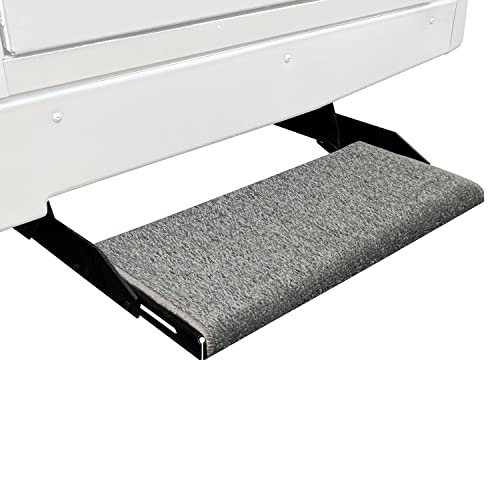 Prest-O-Fit 2-1053 Jumbo Wraparound + Plus RV Step Rug Stone Gray 23 In. Wide