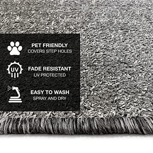 Prest-O-Fit 2-1073 Wraparound+Plus RV Step Rug - 20", Stone Gray