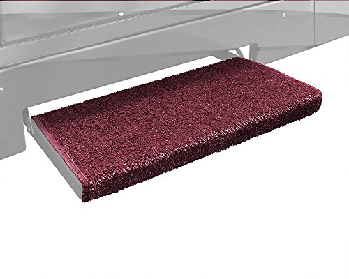 Prest-O-Fit 2-1054 Jumbo Wraparound + Plus RV Step Rug Burgundy Wine 23 In. Wide