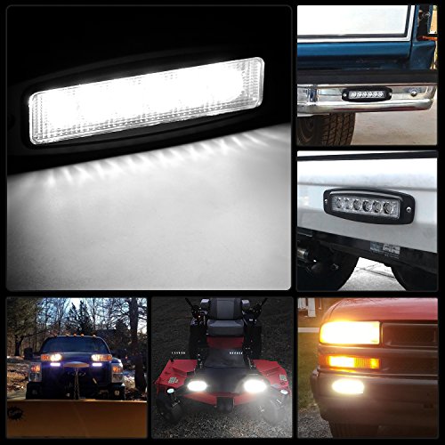 Nilight NI-28E-18W LED Work Light 2PCS 18W Spot LED Light Bar Driving Lights Off Road LED Lights Flush Mount for Jeep Truck,2 Years Warranty