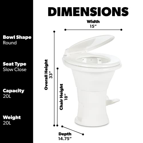 Dometic 310 Series Standard Height Toilet, White