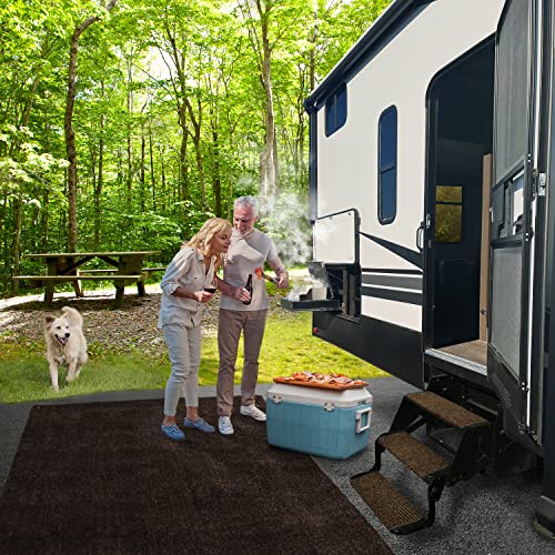 Prest-O-Fit 2-0421 Ruggids RV Step Rug Sierra Brown 23 In. Wide