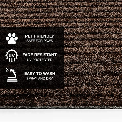 Prest-O-Fit 2-0421 Ruggids RV Step Rug Sierra Brown 23 In. Wide