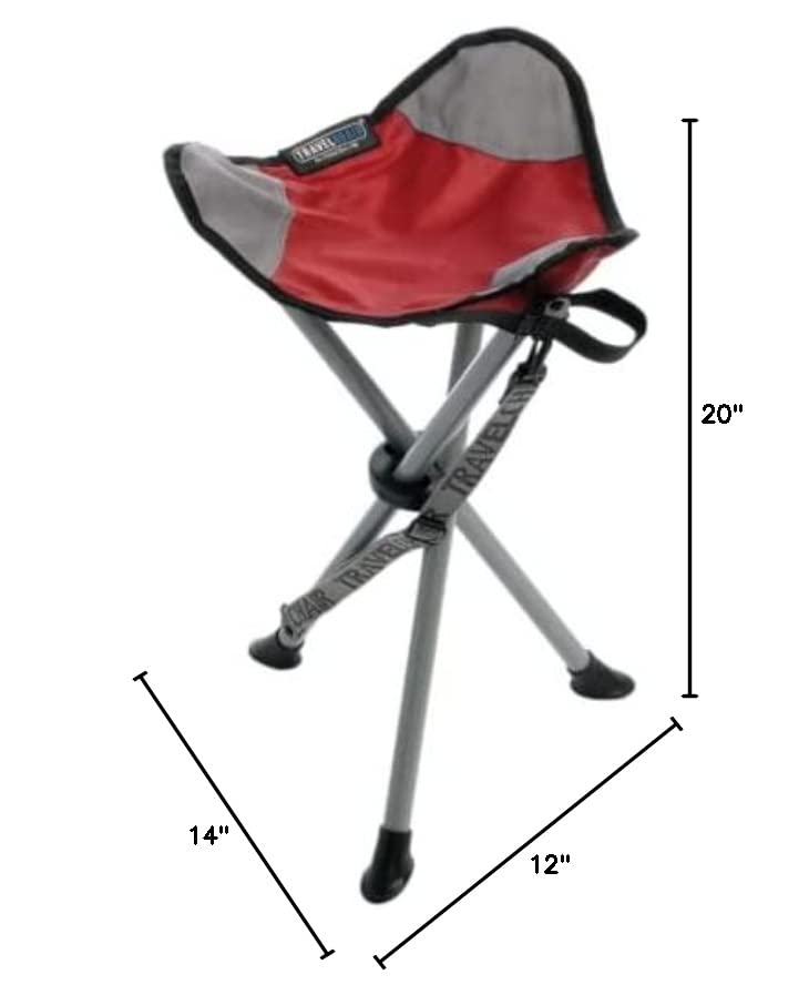 TravelChair Slacker Chair, Portable Tripod Chair for Outdoor Adventures, Red, One Size (1389VR)