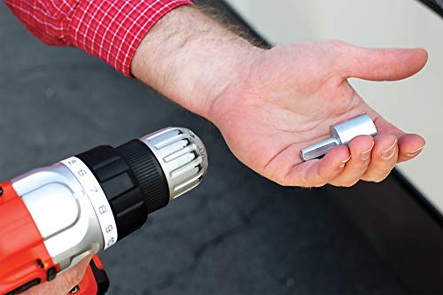 Camco RV Leveling Scissor Jack Socket Drill Adapter, Fits 3/8" and 1/2" Power Drills, Works With All 3/4" Hex Drive Jacks (57363), Silver