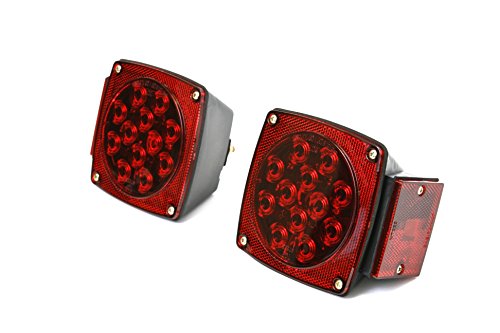 MaxxHaul 70205 Trailer Light Kit - 12V All LED , Left and Right Waterproof Submersible for Trailers, Boat Trailer Truck Marine Camper RV Snowmobile