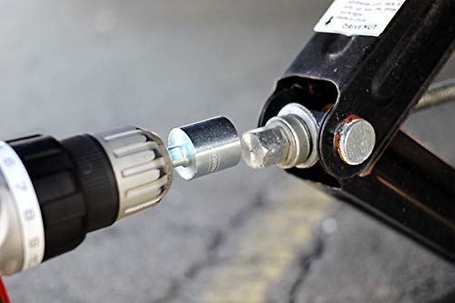 Camco RV Leveling Scissor Jack Socket Drill Adapter, Fits 3/8" and 1/2" Power Drills, Works With All 3/4" Hex Drive Jacks (57363), Silver