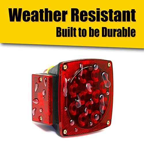 MaxxHaul 70205 Trailer Light Kit - 12V All LED , Left and Right Waterproof Submersible for Trailers, Boat Trailer Truck Marine Camper RV Snowmobile