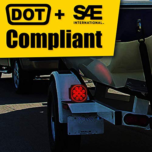 MaxxHaul 70205 Trailer Light Kit - 12V All LED , Left and Right Waterproof Submersible for Trailers, Boat Trailer Truck Marine Camper RV Snowmobile