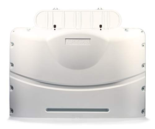 Camco Heavy-Duty 20lb Propane Tank Cover Protector- Protect Popane Tank from Flying Debris, Provides Easier Access to Gas Valves (Polar White) (40523)