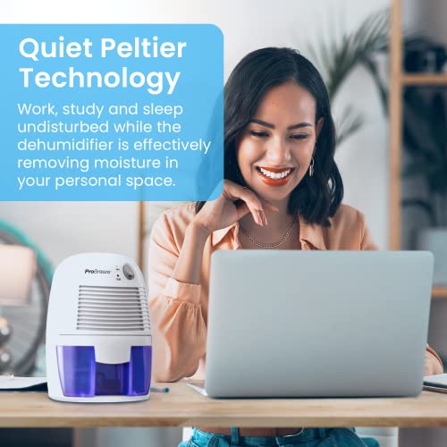 Pro Breeze Portable Dehumidifier, 225 sq ft Closet Dehumidifiers for Home, Mini Dehumidifiers for Room 16oz Tank Removes Humidity Bathroom Dehumidifier Small Dehumidifier for Bedroom, RV, Basement