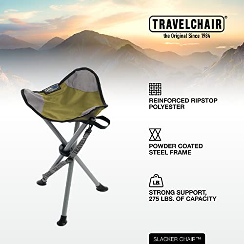 TravelChair Slacker Chair, Portable Tripod Chair for Outdoor Adventures, Green (1389VG)