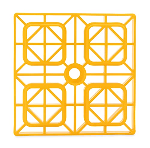 Camco Heavy Duty Leveling Blocks, Ideal For Leveling Single and Dual Wheels, Hydraulic Jacks, Tongue Jacks and Tandem Axles (4 pack) , Yellow - 44501