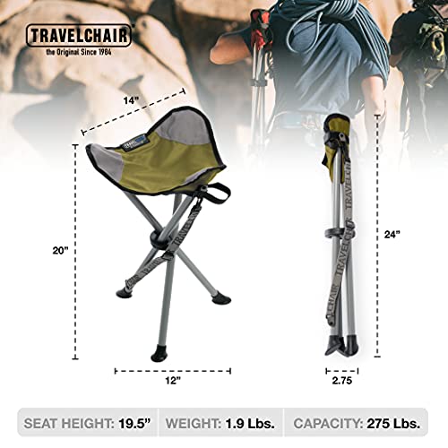 TravelChair Slacker Chair, Portable Tripod Chair for Outdoor Adventures, Green (1389VG)