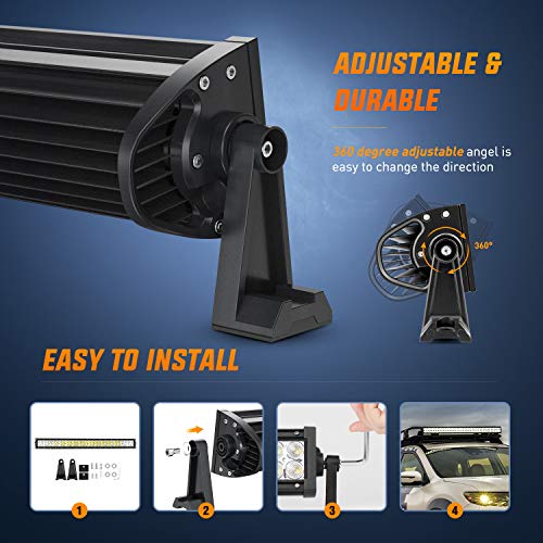 LED Light Bar Nilight 42Inch 240W  Spot Flood Combo LED Driving Lamp Off Road Lights LED Work Light for Trucks Boat Jeep Lamp,2 Years Warranty