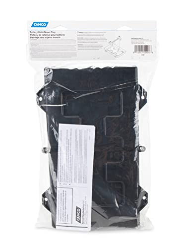 Camco RV Large Battery Hold-Down Tray | Holds Automotive, RV, and Marine Batteries to Stop Movement during Transportation | (55404)