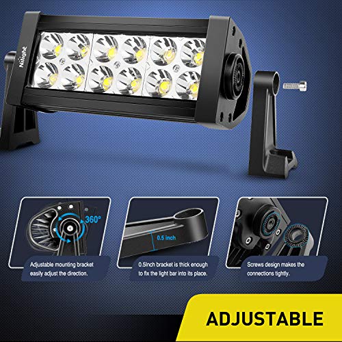 Nilight - 10001S-A 36W LED Light Bar Spot LED Lights Led Bar Driving Fog Lights Jeep Off Road Lights, 2 Years Warranty