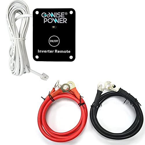 GoWISE Power PS1004 3000W Continuous 6000W Surge Peak Power Pure Sine Wave Inverter with Starter Cables and 4 Output Sockets, Updated Model, Grey, Standard