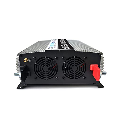 GoWISE Power PS1004 3000W Continuous 6000W Surge Peak Power Pure Sine Wave Inverter with Starter Cables and 4 Output Sockets, Updated Model, Grey, Standard