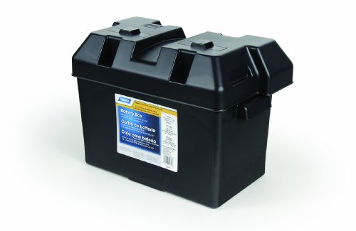 Camco Large Battery Box with Straps and Hardware - Group 27, 30, 31 |Safely Stores RV, Automotive, and Marine Batteries | Measures Inside 7-1/4" x 13-1/4" x 8-5/8" | (55372)