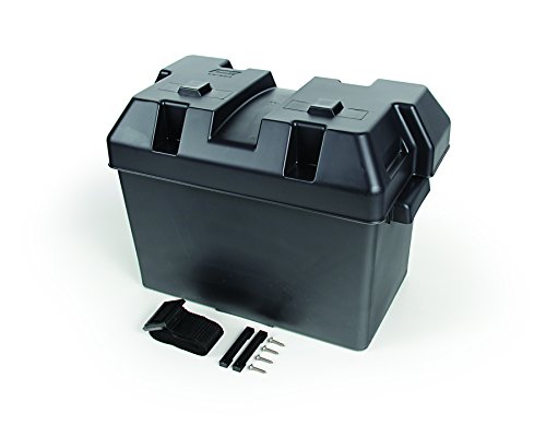 Camco Large Battery Box with Straps and Hardware - Group 27, 30, 31 |Safely Stores RV, Automotive, and Marine Batteries | Measures Inside 7-1/4" x 13-1/4" x 8-5/8" | (55372)